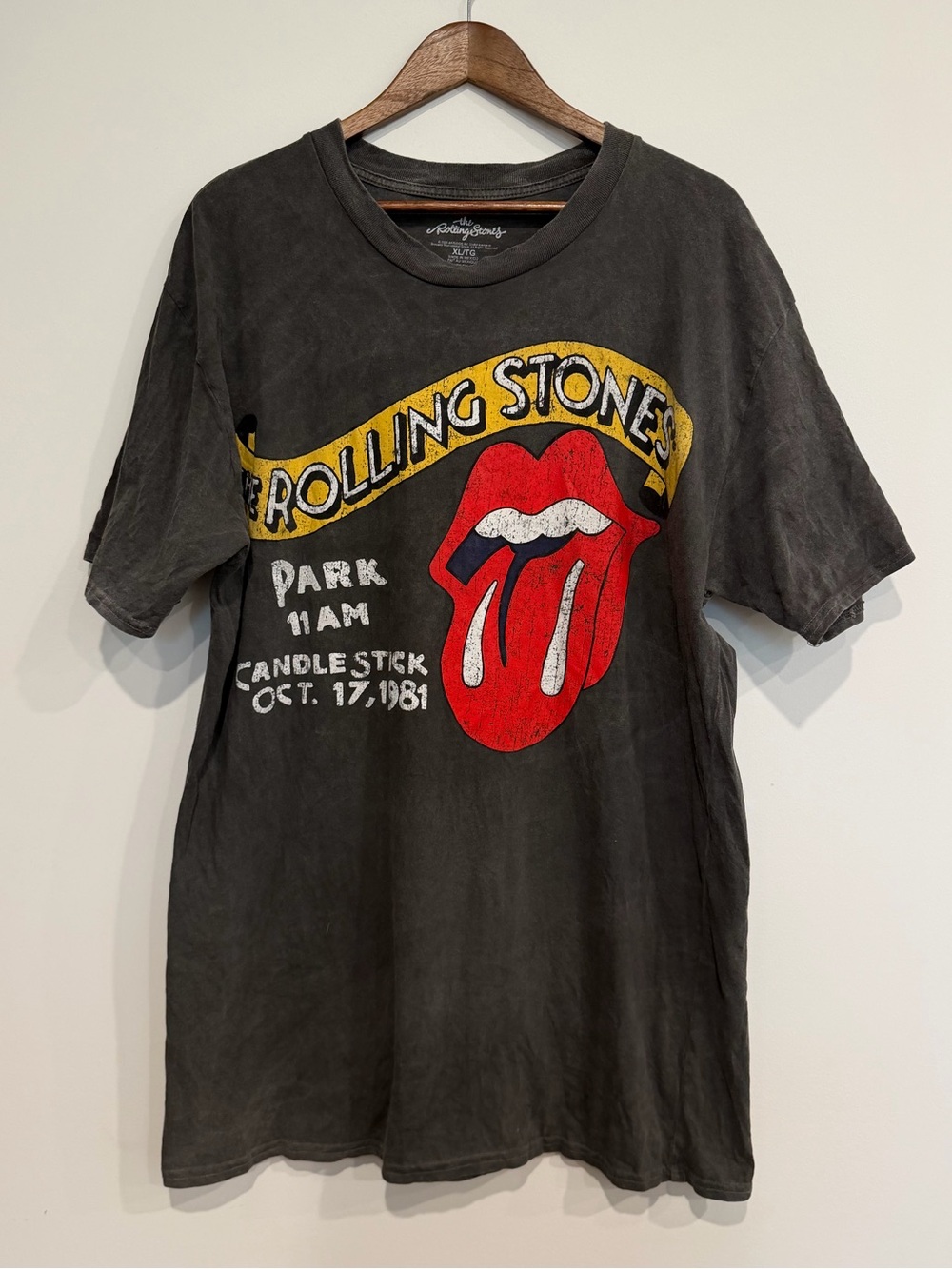 The Rolling Stones Candlestick Park 1981 Graphic Tee XL Charcoal